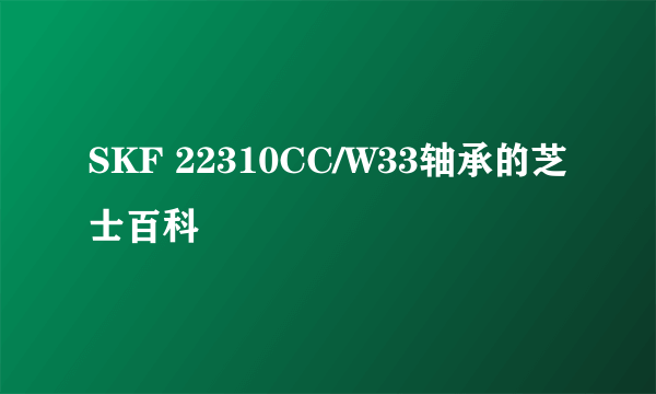 SKF 22310CC/W33轴承的芝士百科