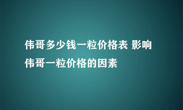 伟哥多少钱一粒价格表 影响伟哥一粒价格的因素