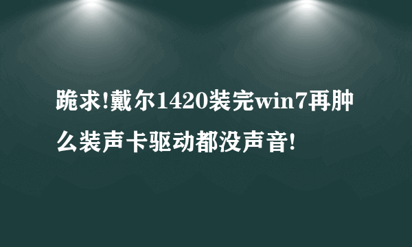 跪求!戴尔1420装完win7再肿么装声卡驱动都没声音!