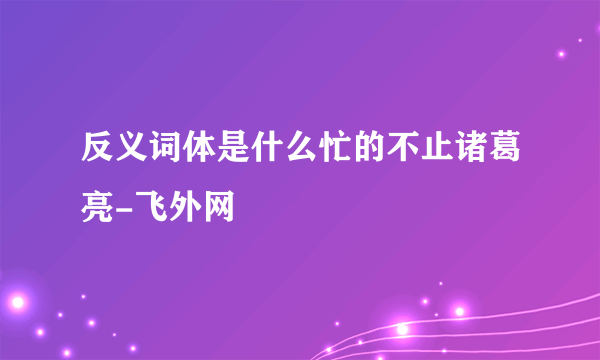 反义词体是什么忙的不止诸葛亮-飞外网