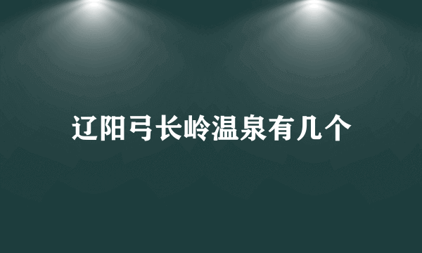 辽阳弓长岭温泉有几个