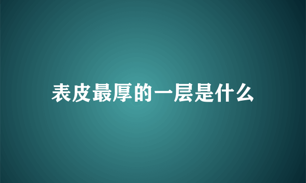 表皮最厚的一层是什么