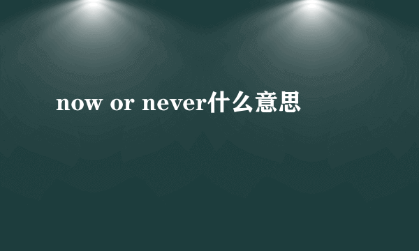 now or never什么意思