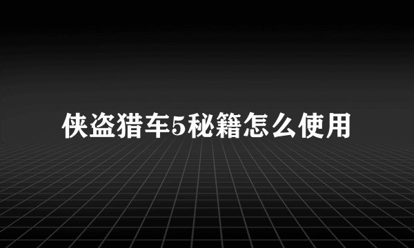 侠盗猎车5秘籍怎么使用