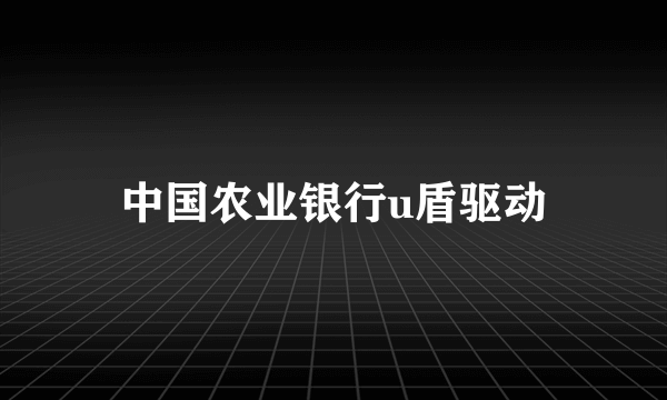 中国农业银行u盾驱动