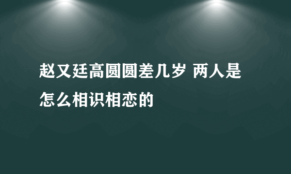 赵又廷高圆圆差几岁 两人是怎么相识相恋的