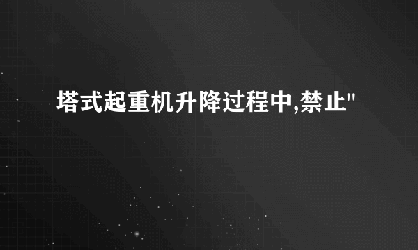 塔式起重机升降过程中,禁止