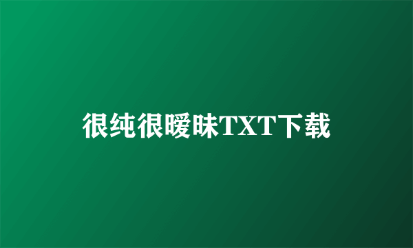 很纯很暧昧TXT下载