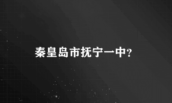 秦皇岛市抚宁一中？