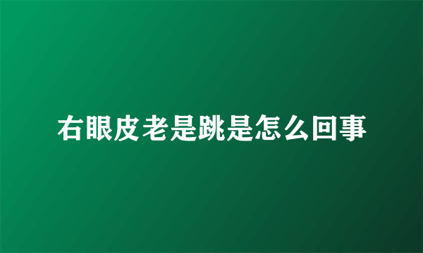 右眼皮老是跳是怎么回事