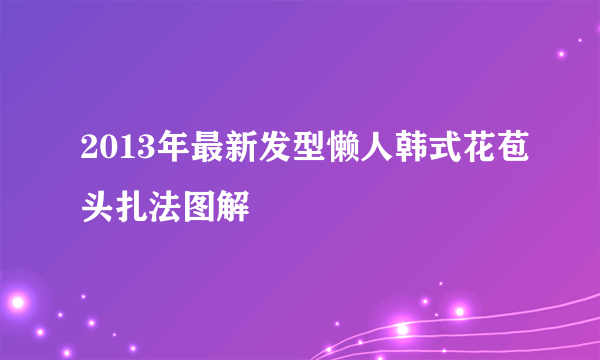 2013年最新发型懒人韩式花苞头扎法图解