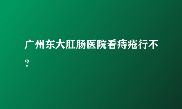 广州东大肛肠医院看痔疮行不？