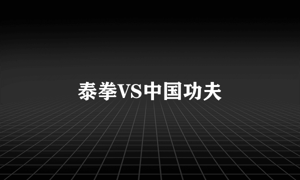 泰拳VS中国功夫