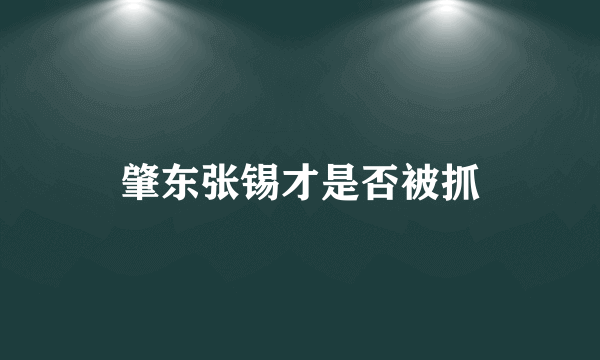 肇东张锡才是否被抓