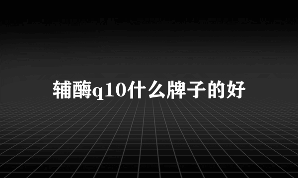 辅酶q10什么牌子的好