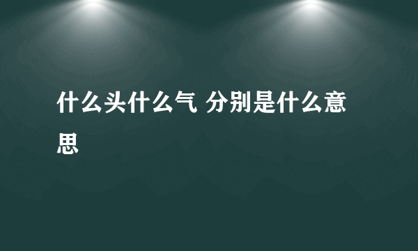 什么头什么气 分别是什么意思