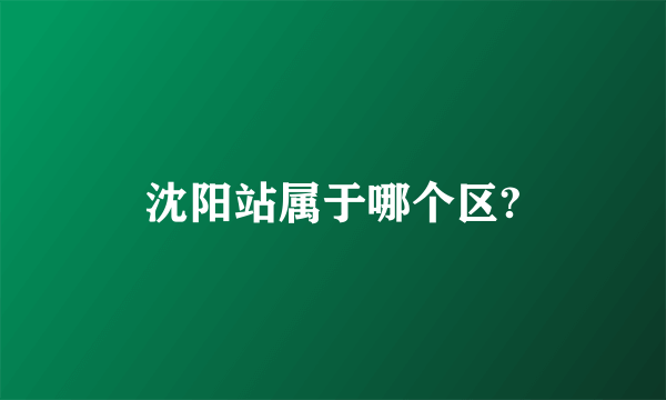 沈阳站属于哪个区?