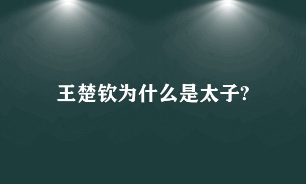 王楚钦为什么是太子?