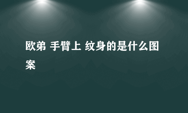 欧弟 手臂上 纹身的是什么图案