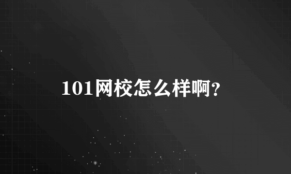 101网校怎么样啊？