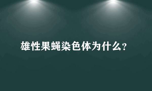 雄性果蝇染色体为什么？