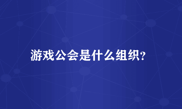 游戏公会是什么组织？