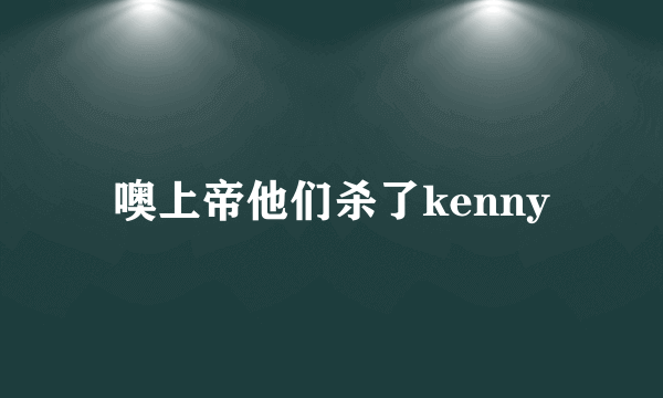 噢上帝他们杀了kenny