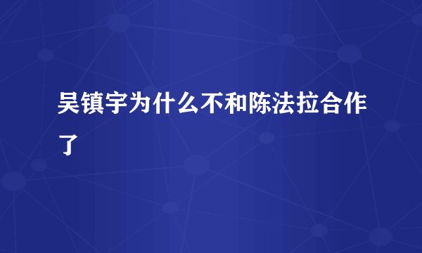 吴镇宇为什么不和陈法拉合作了