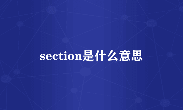 section是什么意思