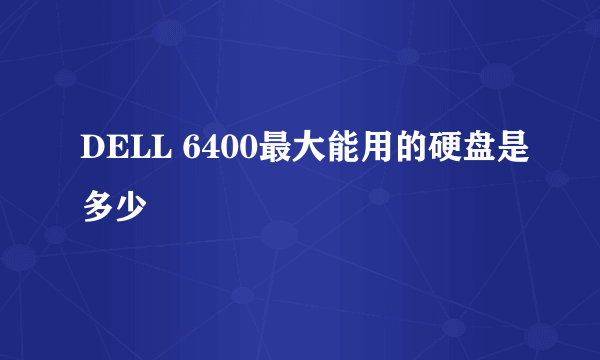 DELL 6400最大能用的硬盘是多少