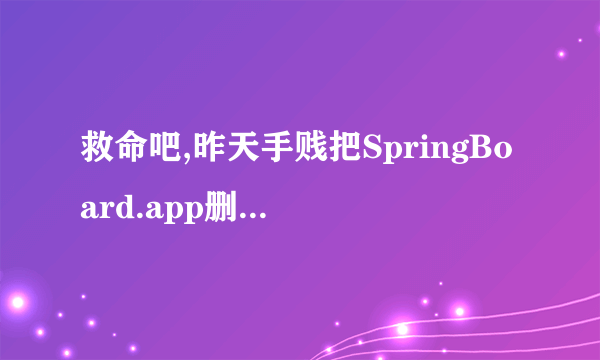 救命吧,昨天手贱把SpringBoard.app删除了,随后又复制了一个进去,今天刷6.1.2失败了,请问有什么办开机