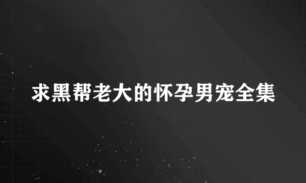 求黑帮老大的怀孕男宠全集