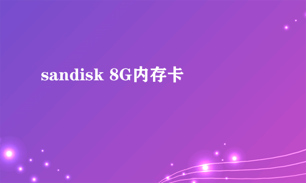 sandisk 8G内存卡