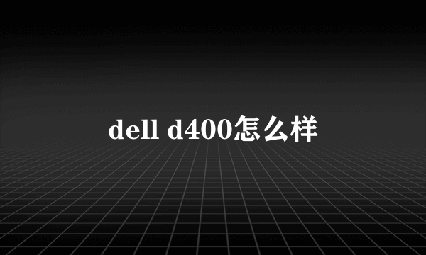 dell d400怎么样