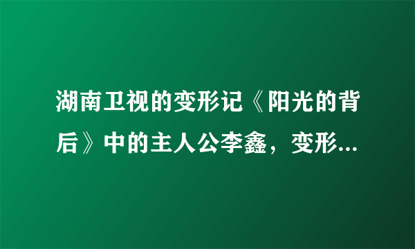 湖南卫视的变形记《阳光的背后》中的主人公李鑫，变形之后是什么样子的，有没有在录后期的制作呢？