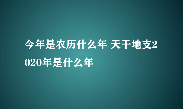 今年是农历什么年 天干地支2020年是什么年