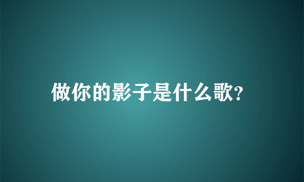 做你的影子是什么歌？