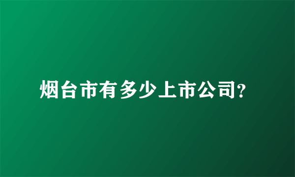 烟台市有多少上市公司？