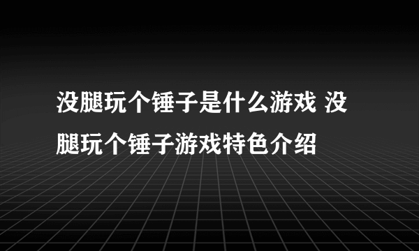 没腿玩个锤子是什么游戏 没腿玩个锤子游戏特色介绍