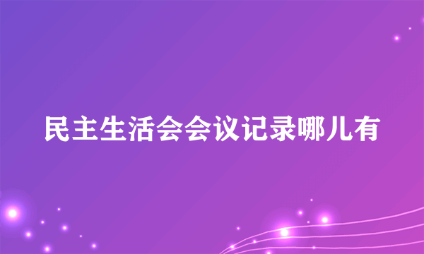 民主生活会会议记录哪儿有