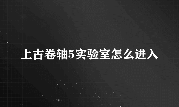 上古卷轴5实验室怎么进入