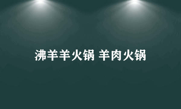 沸羊羊火锅 羊肉火锅