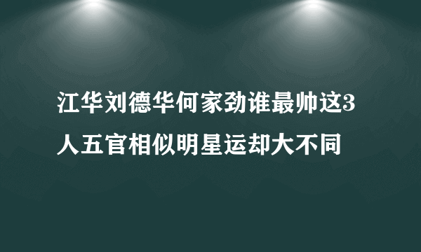 江华刘德华何家劲谁最帅这3人五官相似明星运却大不同