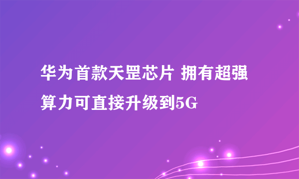 华为首款天罡芯片 拥有超强算力可直接升级到5G