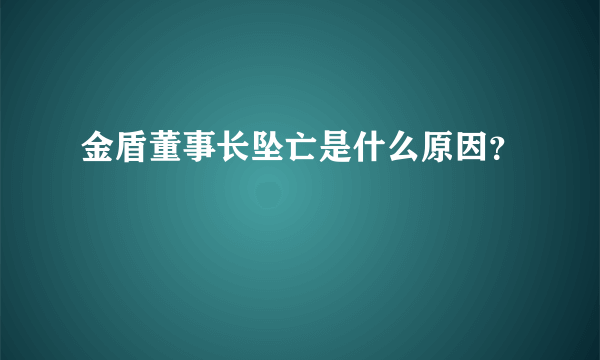 金盾董事长坠亡是什么原因？