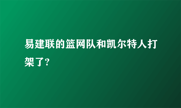 易建联的篮网队和凯尔特人打架了?