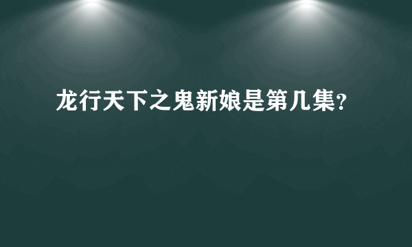 龙行天下之鬼新娘是第几集？