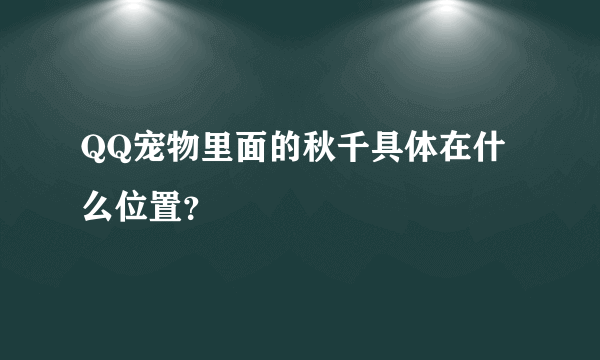 QQ宠物里面的秋千具体在什么位置？