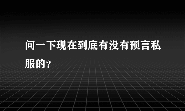 问一下现在到底有没有预言私服的？