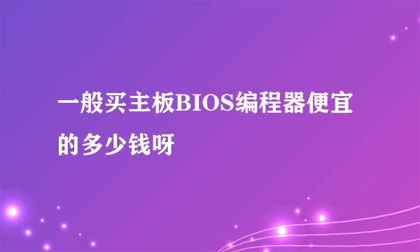 一般买主板BIOS编程器便宜的多少钱呀